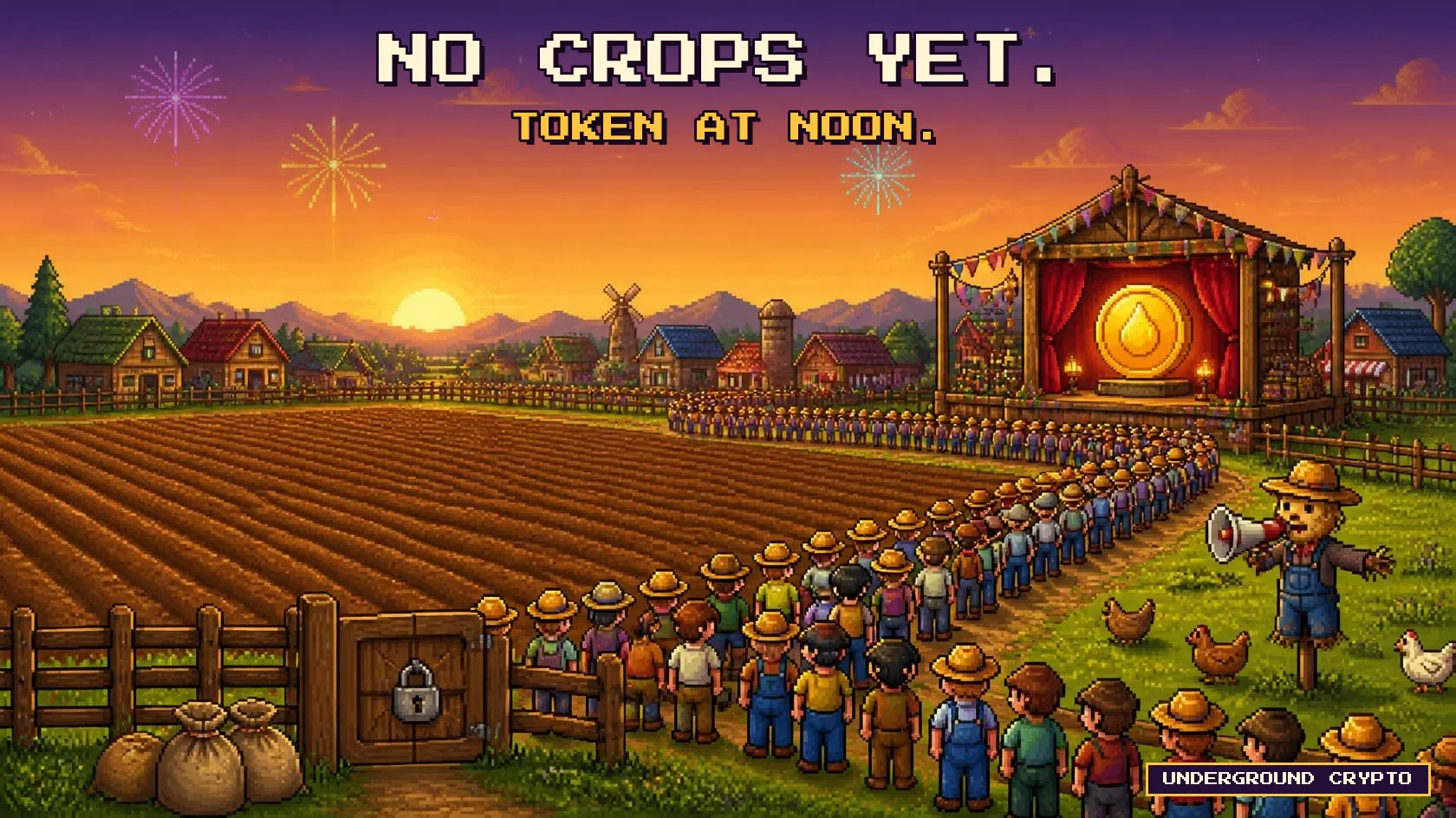 No Crops Yet. Token at Noon.