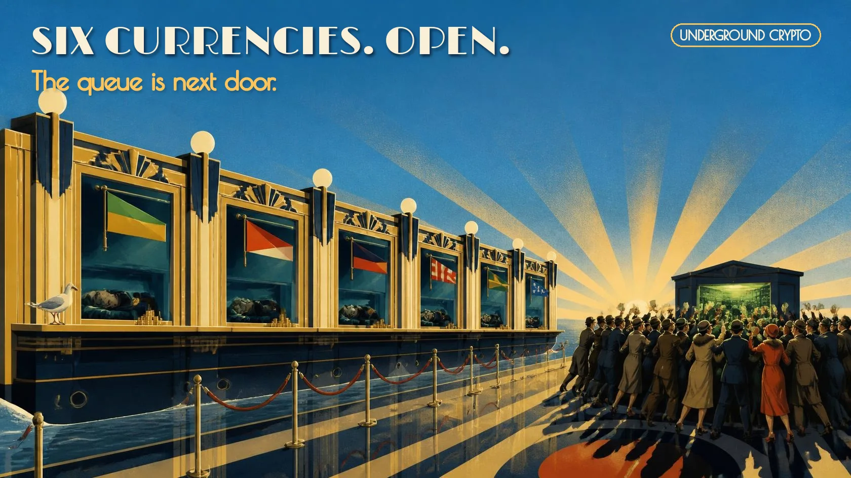 Six Currencies. Open.