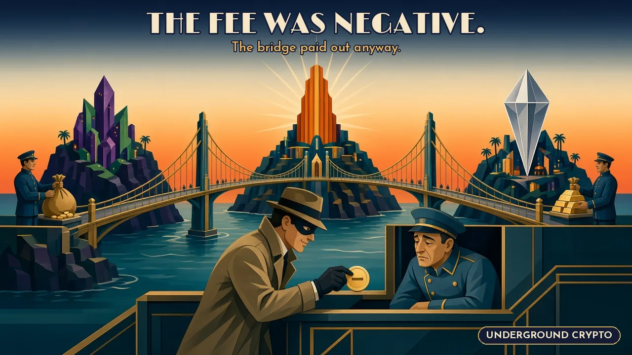 The fee was negative. The WAX bridge paid out anyway.